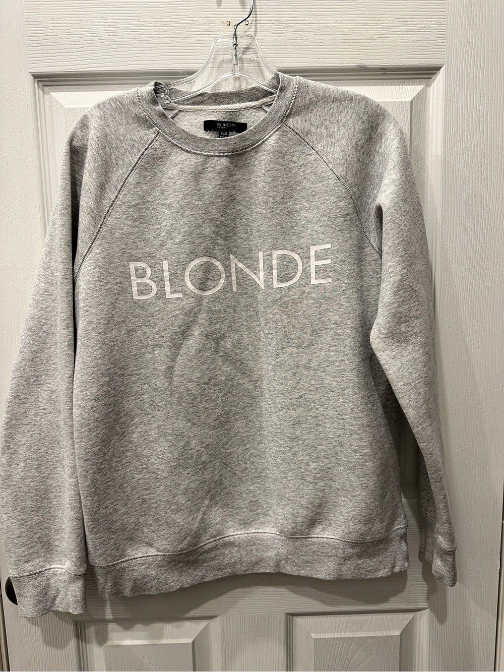 Brunette The Label Blonde sweatshirt Gray Graphic Sweatshirt Size Small/Medium